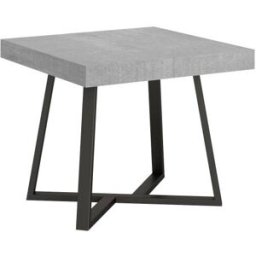Ityhome Mesa extensible 90x90/194 cm efecto madera, cemento