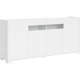 Itamoby Aparador bajo 4 puertas 174x40x81 cm, blanco brillante