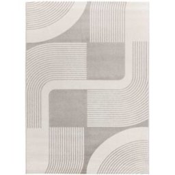 Atticgo Alfombra con relieve blanco/gris 200x290 cm