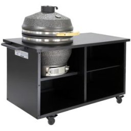 sweeek Barbacoa kamado de carbón, ahumador con mesa auxiliar y funda, negro