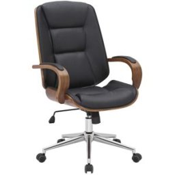 CLP Silla de oficina giratoria regulable en Simil cuero Nogal/negro