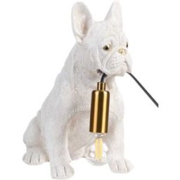 Beliani Lámpara de mesa perro blanco