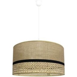 Wonderlamp Lámpara de techo colgante marrón natural con pantalla de rafia