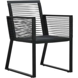 Maison Chic Juego de 2 sillas de jardín ratán de pvc negro 53x57x77 cm