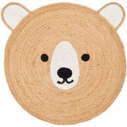 Un amour de tapis Alfombra infantil tejida a mano en yute natural, blanco ø140cm