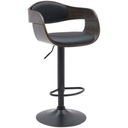 CLP Taburete de bar regulable y giratorio en Simil cuero Negro/gris