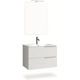 AQA DESIGN Mueble de baño de 4 piezas en mdf blanco mate