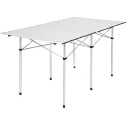 Tectake Mesa de aluminio plegable con asa y resistente 140 x 70 x 70 cm, gris