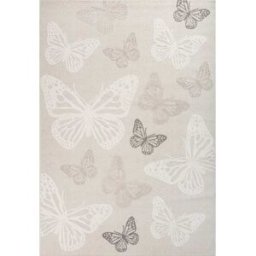 The carpet Alfombra infantil motivo mariposa, crema, 120 x 170 cm