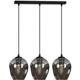 Wonderlamp Regleta de techo con 3 pantallas de grafito y altura regulable