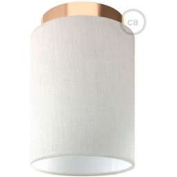 Creative Aplique de pared con pantalla blanca y detalles en cobre