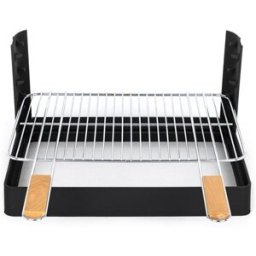Somagic Barbacoa de carbón de hierro fundido y acero negro