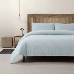 Casa da Laura Funda nórdica rayas 100% algodón verde agua cama 135/150 cm (saco 240