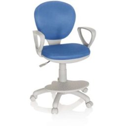 hjh OFFICE Silla giratoria para niños tela azul/gris