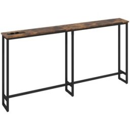 Homcom Mesa consola 160x20x80 cm marrón rústico