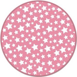 Home and Living Alfombra vinílica redonda infantil estrellas rosa 190x190 cm