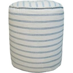 MX HOME Puf Desenfundable - Lino rayado azul