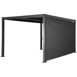 sweeek Pérgola bioclimática de aluminio y acero 3x4m + toldo 4m , antracita