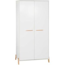 Baby Price Armario para bebé de 2 puertas con patas de madera blanca