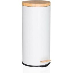 hjh OFFICE Cubo de basura de de 30 litros blanco mate