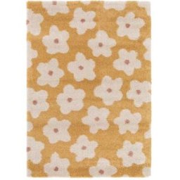 AFK Alfombra infantil gruesa y cómoda amarillo 120 x 170 cm