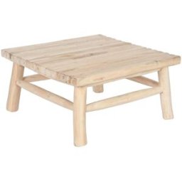 NIYLO Mesa de centro de jardín de teca de 80x80x40 cm