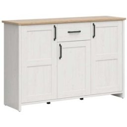 Petits meubles Bufé 3 puertas y 1 cajón paneles de melamina blanco y madera