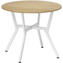 Homcom Mesa de comedor 90x90x76 cm natural y blanco