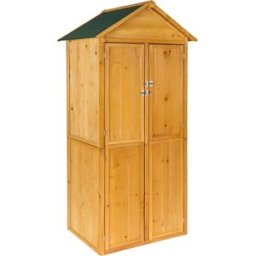 Tectake Caseta de jardín para herramientas madera 80.5 x 60 x 213.5 cm marrón