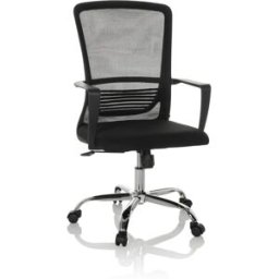 hjh OFFICE Silla home office tela / tejido de malla negro
