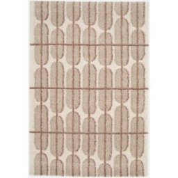sweeek Alfombra interior con diseño gráfico beige, crema y rosa