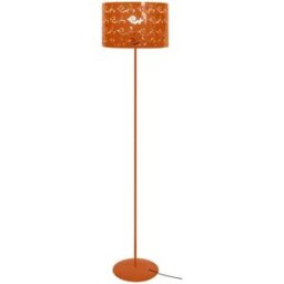 Tosel Lámpara de pie columna metal naranja pantalla naranja