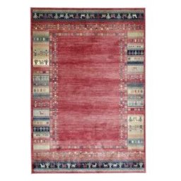 Gino Falcone Alfombra tejida a máquina de viscosa - rojo, 120x170 cm.