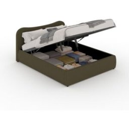 Concept Usine Cama con canapé abatible 140 x 190 cm diseño redondeado terciopelo ver