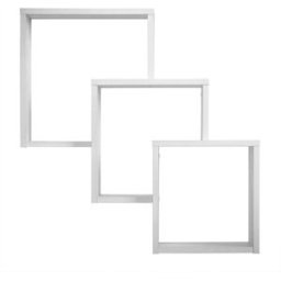 Calicosy Balda de pared con 3 compartimentos - l64 cm - blanco