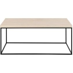 Drawer Mesa de centro con efecto travertino y metal 110x50cm - beige