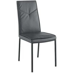 MondoViro Conjunto de 2 sillas efecto piel gris oscuro, 42x60 cm, 100 cm de alto