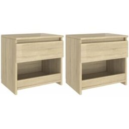 Maison Chic Juego de 2 mesitas de noche madera roble marrón 40x30x39 cm