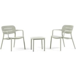 Fuori Conjunto de relax de 2 sillones con mesa exterior/jardín verde