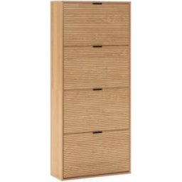 HOMN Mueble zapatero 4 puertas color roble, para 24 pares