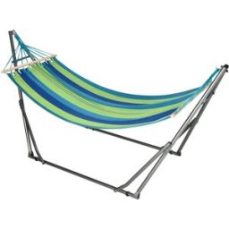 Outsunny Hamaca 270x100x94 cm azul y verde