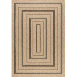 Nazar Alfombra interior/exterior efecto yute rectangular negro 200x290