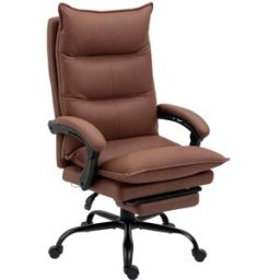 Maison Chic Silla de oficina de microfibra marrón 74x66x121,5 cm