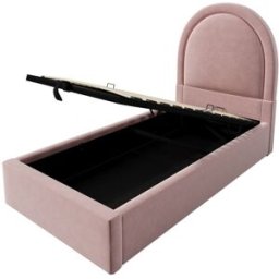 MODFU Cama infantil terciopelo rosa 90x190 cm con espacio de almacenaje
