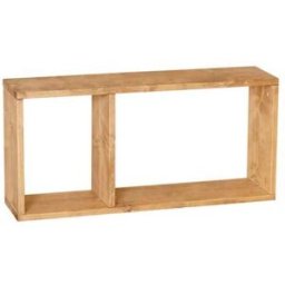 Decowood Mueble auxiliar de madera maciza en tono marrón claro con 1 separador