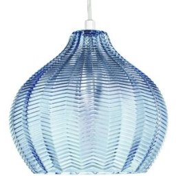 Beliani Lámpara colgante vidrio azul