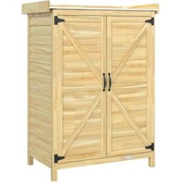 Outsunny Caseta de jardín 71.5x39x95 cm madera natural