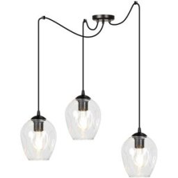 Wonderlamp Lámpara colgante con pantallas de cristal transparentes regulables