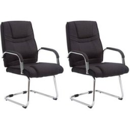 CLP Set de 2 sillas basculantes con asiento en Tela Negro
