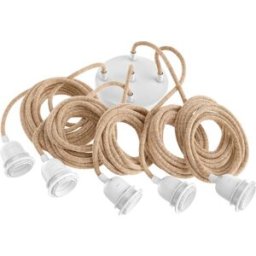 Hoopzi Cable para lámpara de algodón en negro 350x2x2 cm